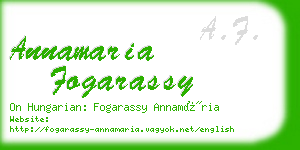 annamaria fogarassy business card